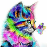 Diamond Painting Katze mit Schmetterling