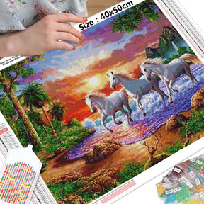 leinwand 5D diamond painting pferde